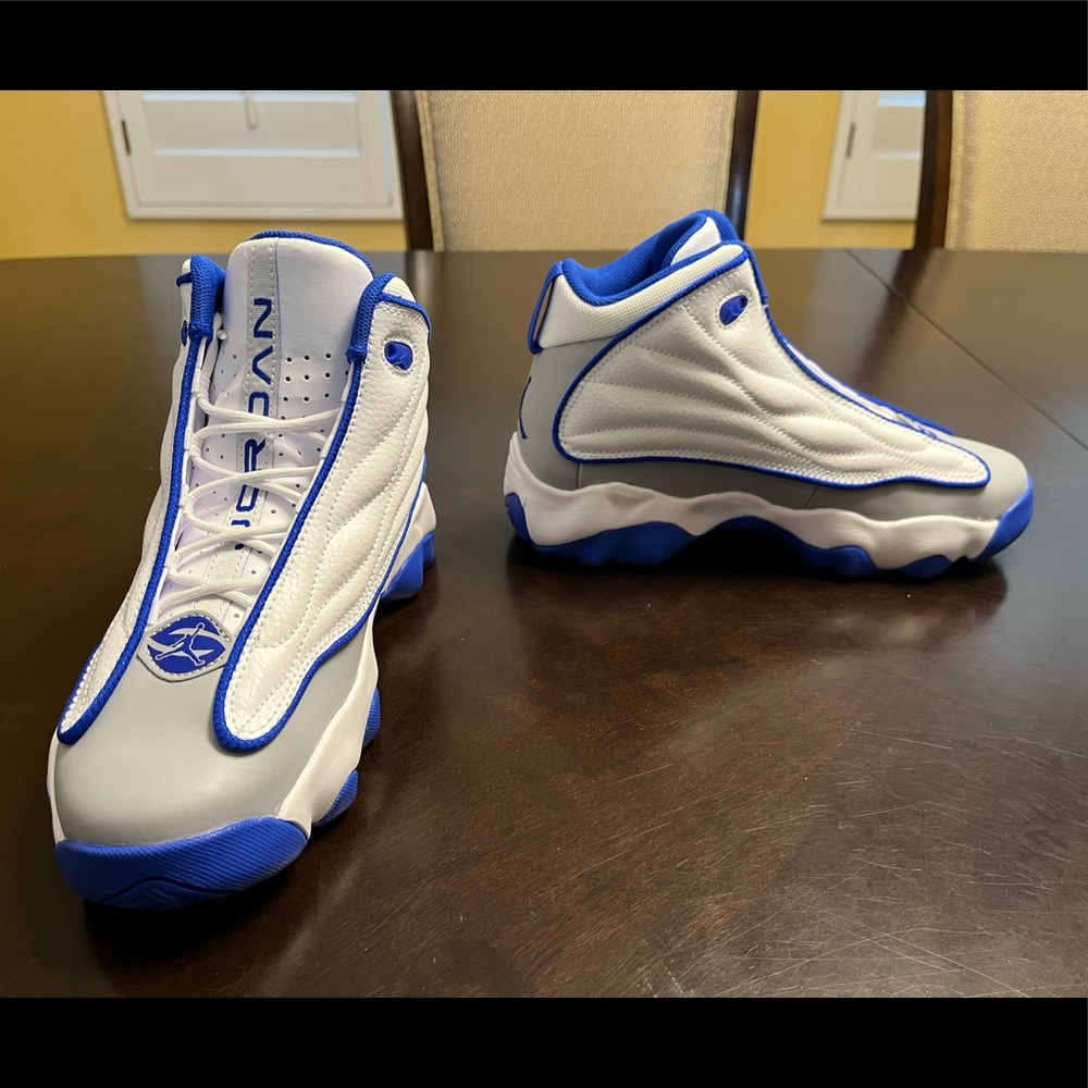 New Nike Air Jordan Pro Strong Basketball Sneaker White Blue Shoes Size US 5.5 - Picture 9 of 12